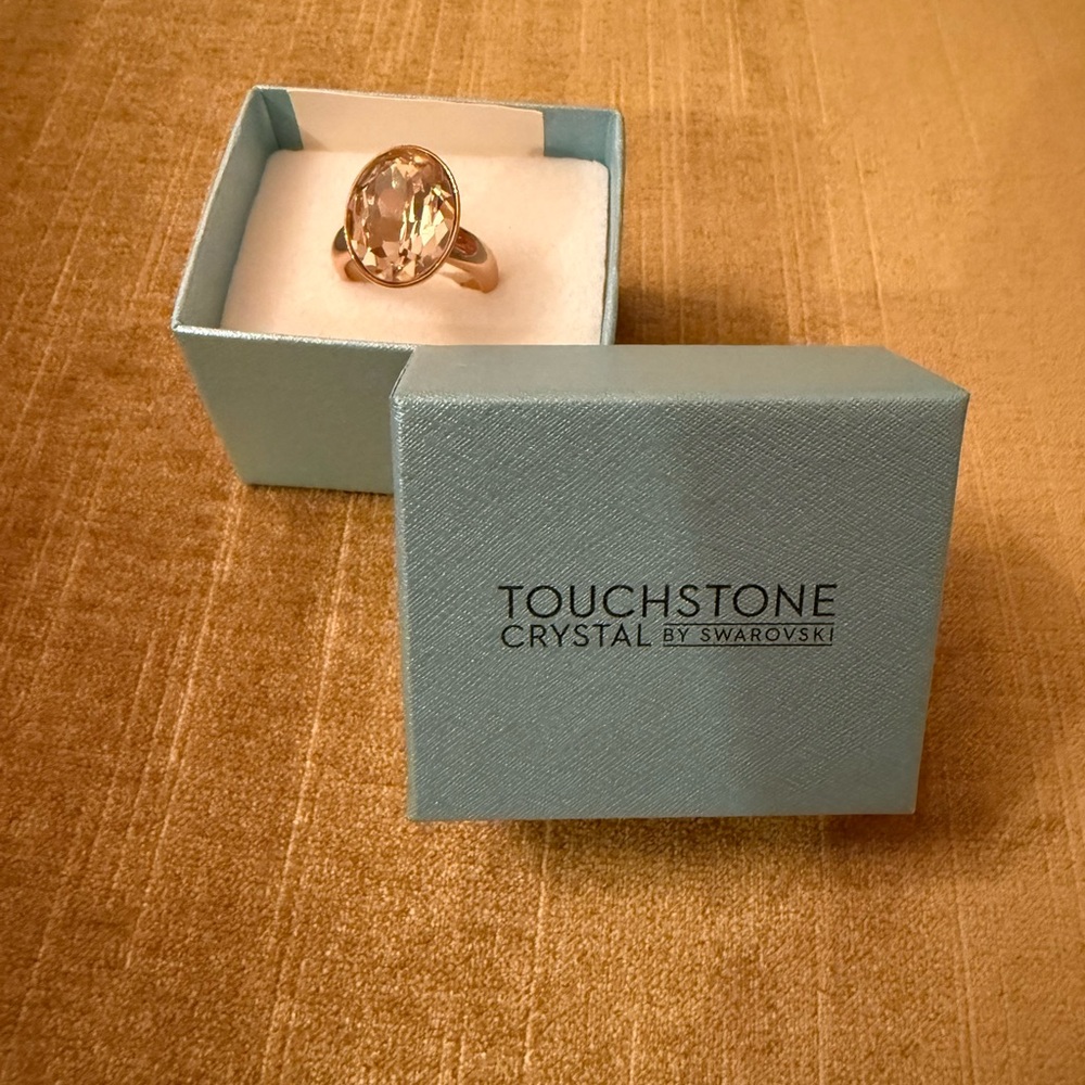NIB Touchstone Crystal by Swarovski Blush Rose Gold Ring (Size 8)